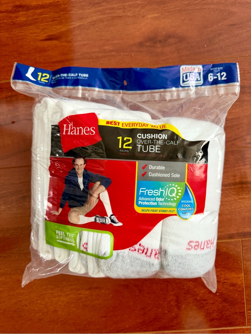 Hanes White Cushion Over-the-Calf Tube Socks - 12 Pack